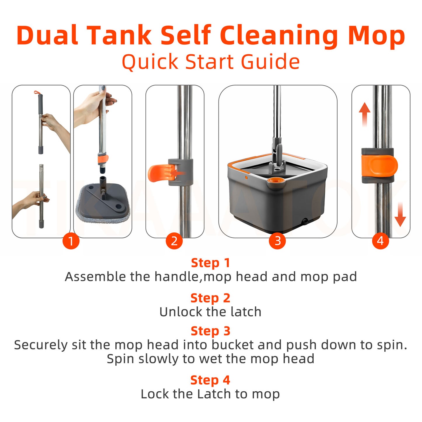 360° Spin Mop and Bucket Set with Self Separation Dirty and Clean Water System