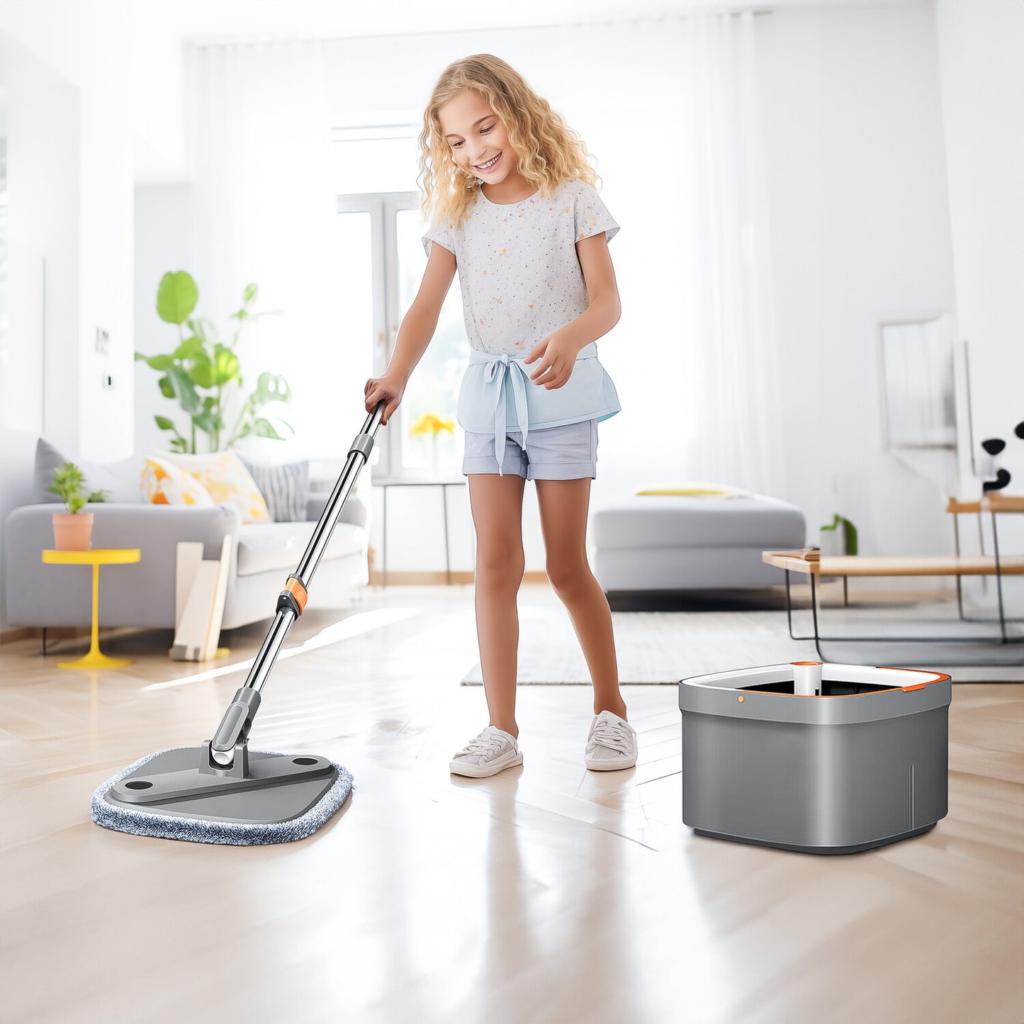 360° Spin Mop and Bucket Set with Self Separation Dirty and Clean Water System