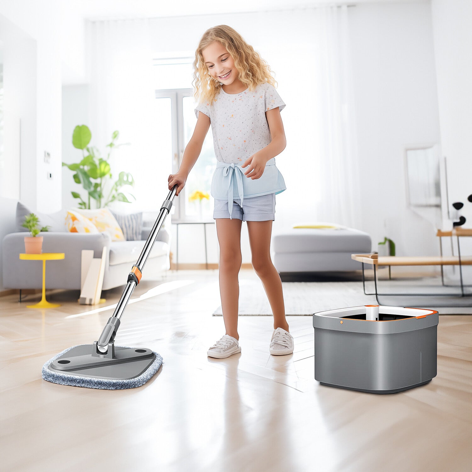 360° Spin Mop and Bucket Set with Self Separation Dirty and Clean Water System