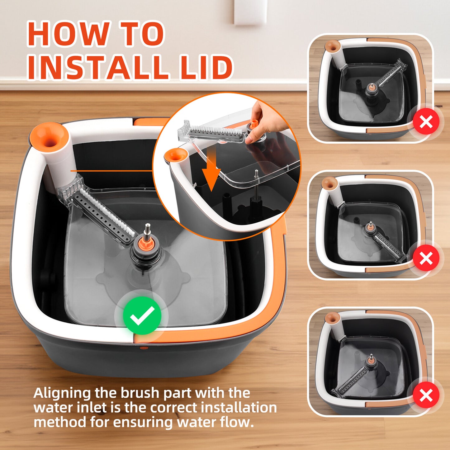 360° Spin Mop and Bucket Set with Self Separation Dirty and Clean Water System