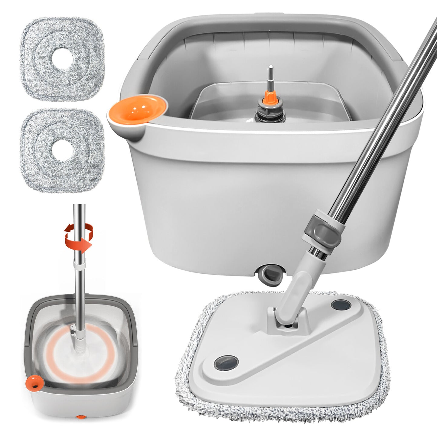 360° Spin Mop and Bucket Set with Self Separation Dirty and Clean Water System