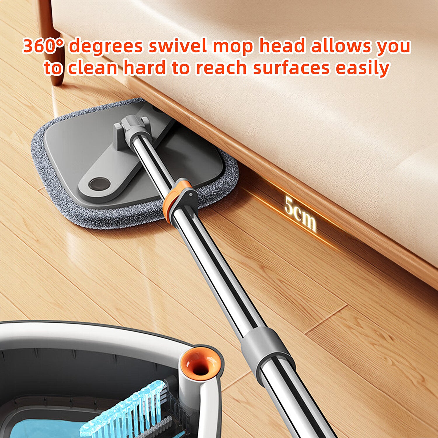 360° Spin Mop and Bucket Set with Self Separation Dirty and Clean Water System
